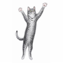Grey Tabby Cat Holiday Ornament photo sculptures