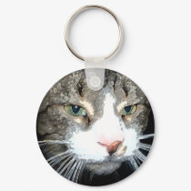 Grey Tabby keychain by armaiti Grey Tabby keychain