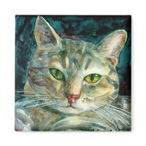Grey Tabby Magnet by arthelpinganimals Grey Tabby Magnet