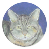 Grey Tabby Sticker by PatriceArt Grey Tabby Sticker