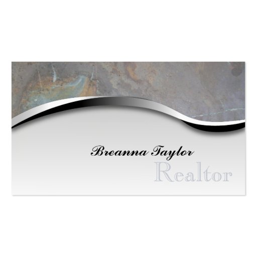 Grey Teal Rock Realtor Realestate Business Card (front side)