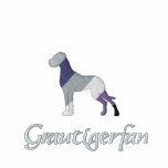 Grey tiger fan stick Dogge Merle embroidered shirts