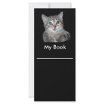 Grey Tiger Kitten with Blue Eyes Bookmark Rack Card Design