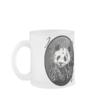 Grey Tone Panda Oval Mugs