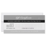 Grey Tones Gift Certificate Rack Card Design