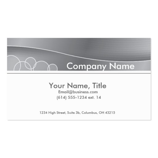 Grey Topper Business Card (front side)