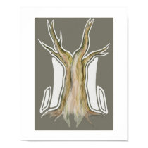 Grey Tree Digital Mixed Media Print