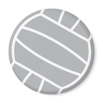 grey volleyball ball logo symbol magnets