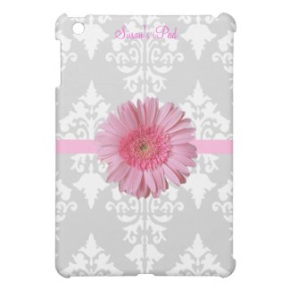 Grey, White and Pink Daisy iPad Mini Case