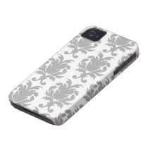grey white baroque damask case-mate iphone 4 case