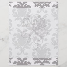 grey white baroque damask personalized flyer