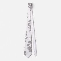 grey white baroque damask neckties