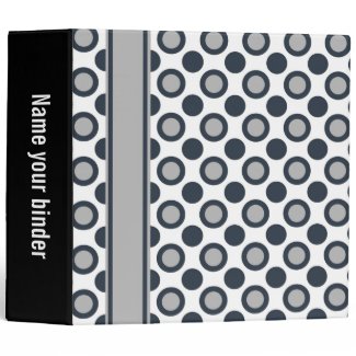 Grey White Black Polka Dots 3 Ring 2