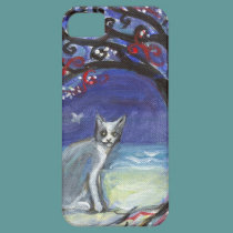 Grey & white cat butterfly ocean beach tree casemate cases