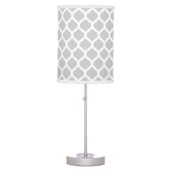 Grey & White Moroccan Pattern Desk Lamps