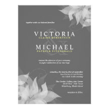 Grey White Yellow Semi-Formal Wedding Invitations