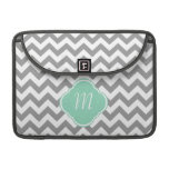 Grey & White Zigzag Custom Monogram Sleeves For MacBooks
