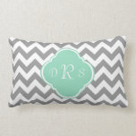 Grey & White Zigzag Custom Monogram Pillows