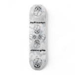 grey with skull  skateboard deck, by SandyCloss