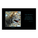 GREY WOLF Art Poster & Poem posters