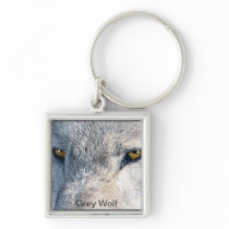 GREY WOLF EYES Wildlife Art Key-chain Keychains
