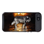Grey Wolf Fire Flames Survivor iPhone Case Cover For iPhone 5
