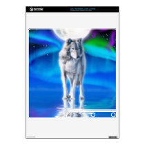 Grey Wolf, Full Moon & Aurora Playstation 3 Skin Decals For Ps3 Slim