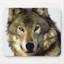 Grey Wolf Mouse Pads