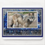 Grey Wolf or Wolves Christmas mousepad