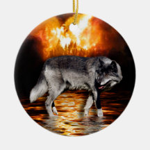 Grey Wolf Ornament