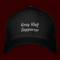 Grey Wolf Supporter Embroidered Cap embroidered hats