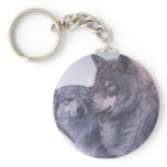 Grey wolves key chain