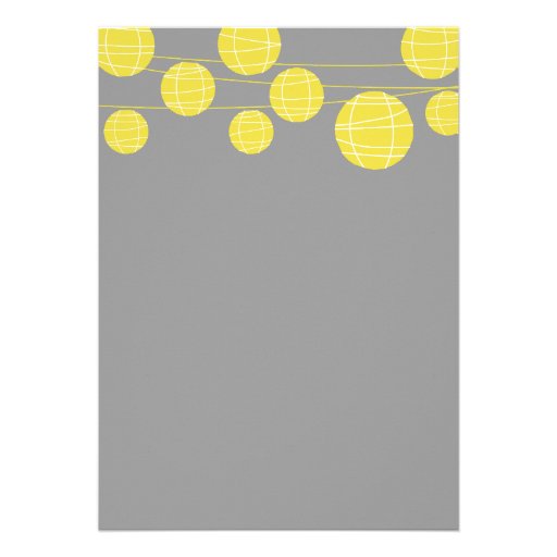 GREY YELLOW PAPER LANTERNS BABY SHOWER INVITATION