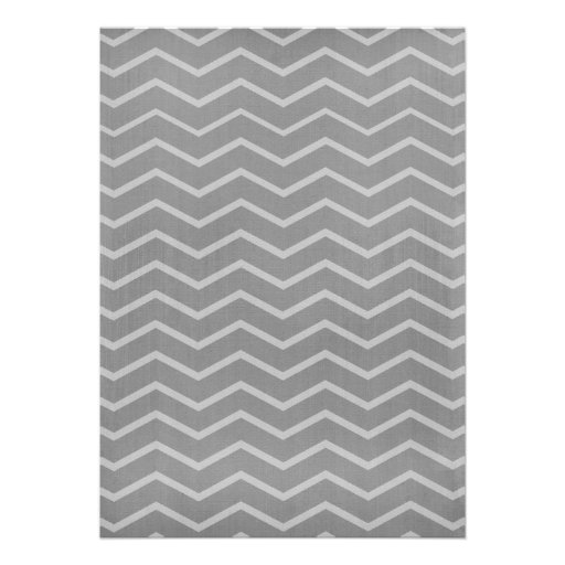 Grey Zigzag Wedding Invitations