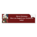 Greyhound and Santa Dog Art Bumper Sticker bumper stickers by CharlottesWebArt Greyhound and Santa Dog Art Bumper Sticker bumper stickers