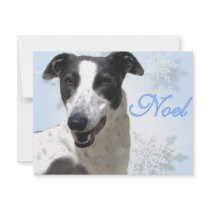 Greyhound Black & White Noel2 Personalized Announcements