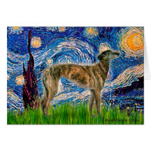 Greyhound (br2) - Starry Night Card