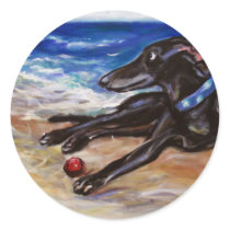 Greyhound by the sea stickers