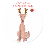 Greyhound Dear Santa stickers