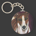Greyhound Dog Art - Royalty Keychain
