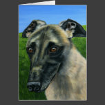 Greyhound Dog Art - Teddy Card