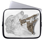 Greyhound Dog Portrait Art Computer Sleeve