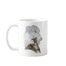 Greyhound Dog Portrait Art Mugs