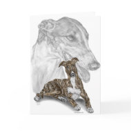 Greyhound Dog Portrait card