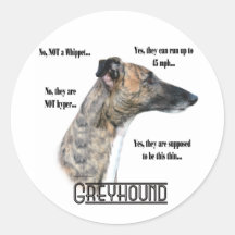 Greyhound FAQ Sicker Round Sticker