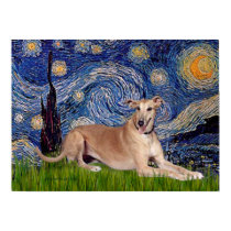 Greyhound (fawn1) - Starry Night posters by masterpiecedogs Greyhound (fawn1) - Starry Night posters