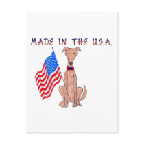 Greyhound Fawn Made In The USA Postcard by giftsjustforuholiday Greyhound Fawn Made In The USA Postcard