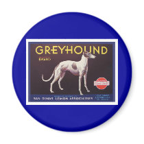 Greyhound Fruit Crate Label Magnet