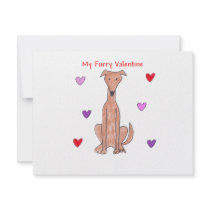 Greyhound Furry Valentine Custom Invitation
