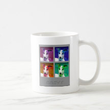 Greyhound Homage to Warhol Mugs